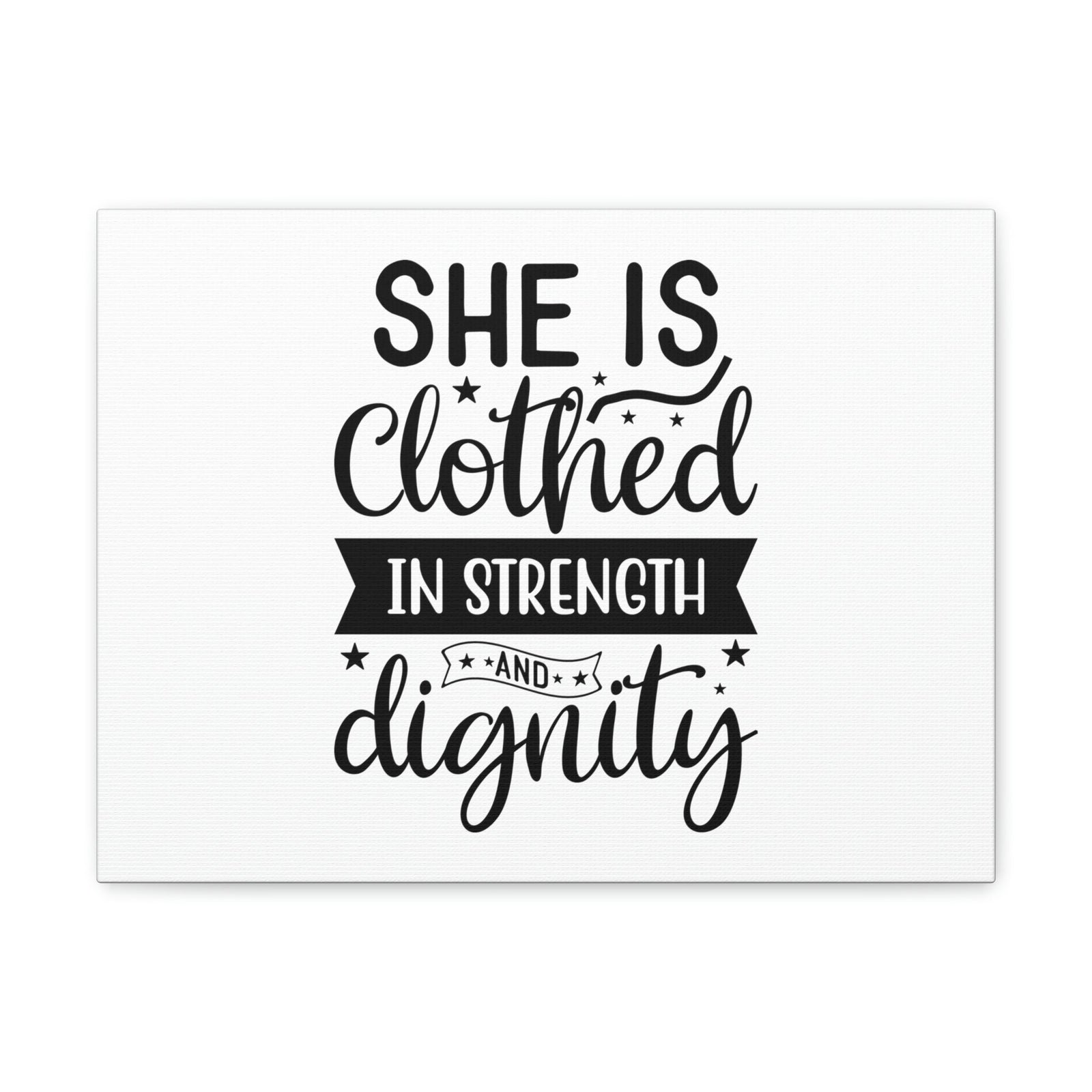 Scripture Walls Clothed In Strength Proverbs 31:25 Many Stars Christian Wall Art Bible Verse Print Ready to Hang Unframed-Express Your Love Gifts