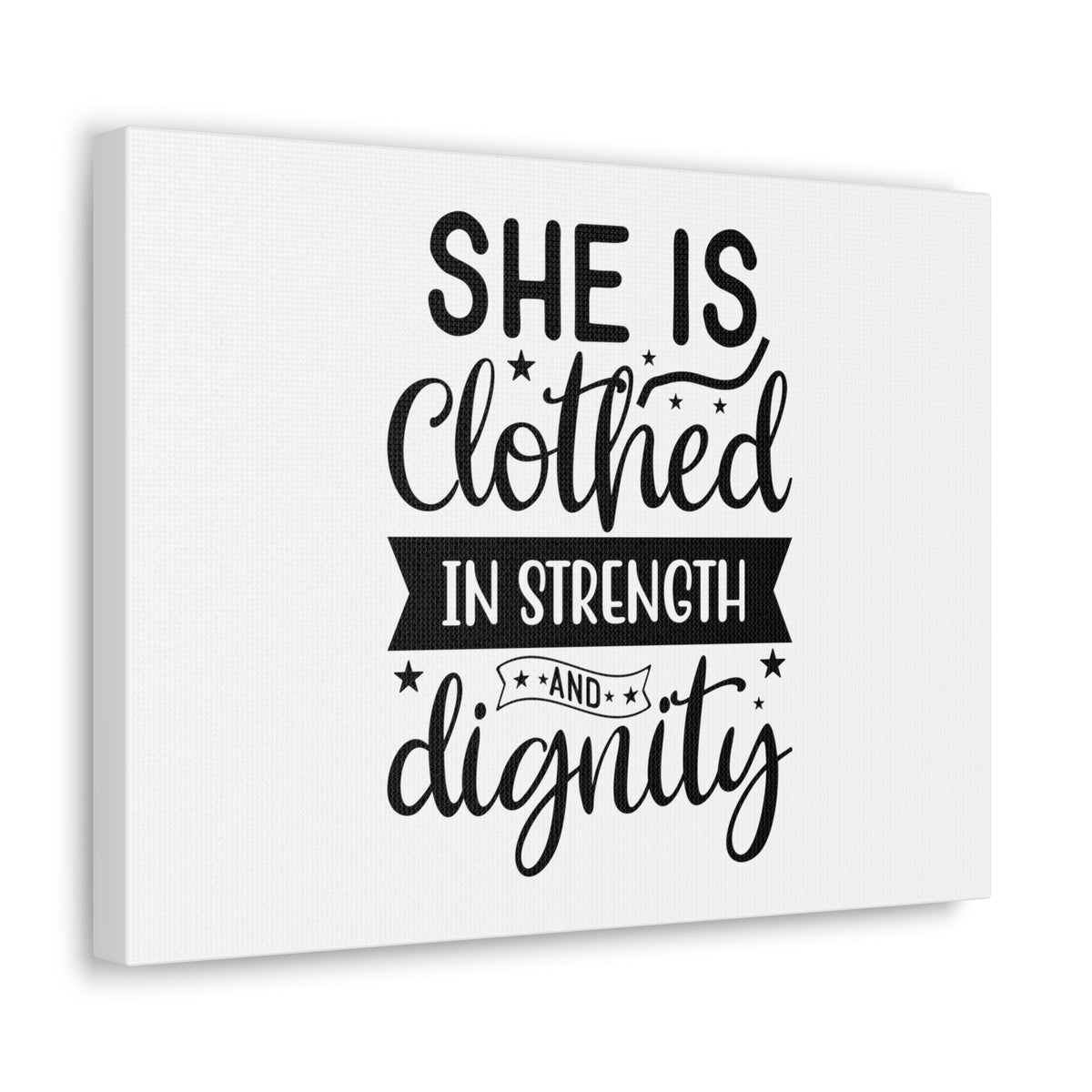 Scripture Walls Clothed In Strength Proverbs 31:25 Many Stars Christian Wall Art Bible Verse Print Ready to Hang Unframed-Express Your Love Gifts