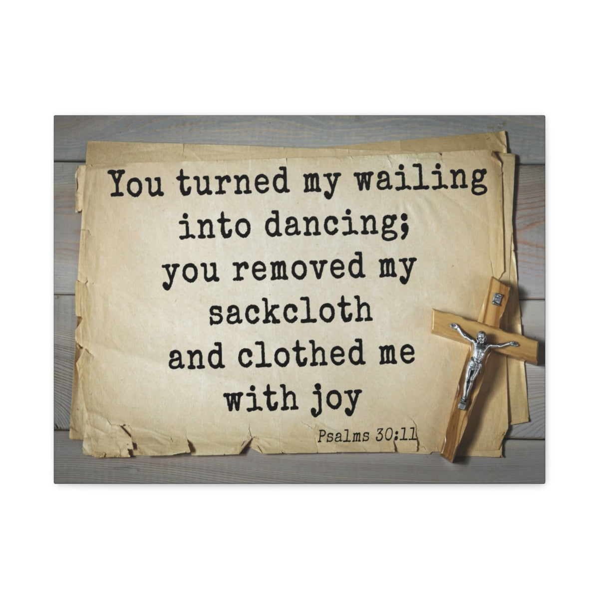 Scripture Walls Clothed Me With Joy Psalms 30:11 Bible Verse Canvas Christian Wall Art Ready to Hang Unframed-Express Your Love Gifts