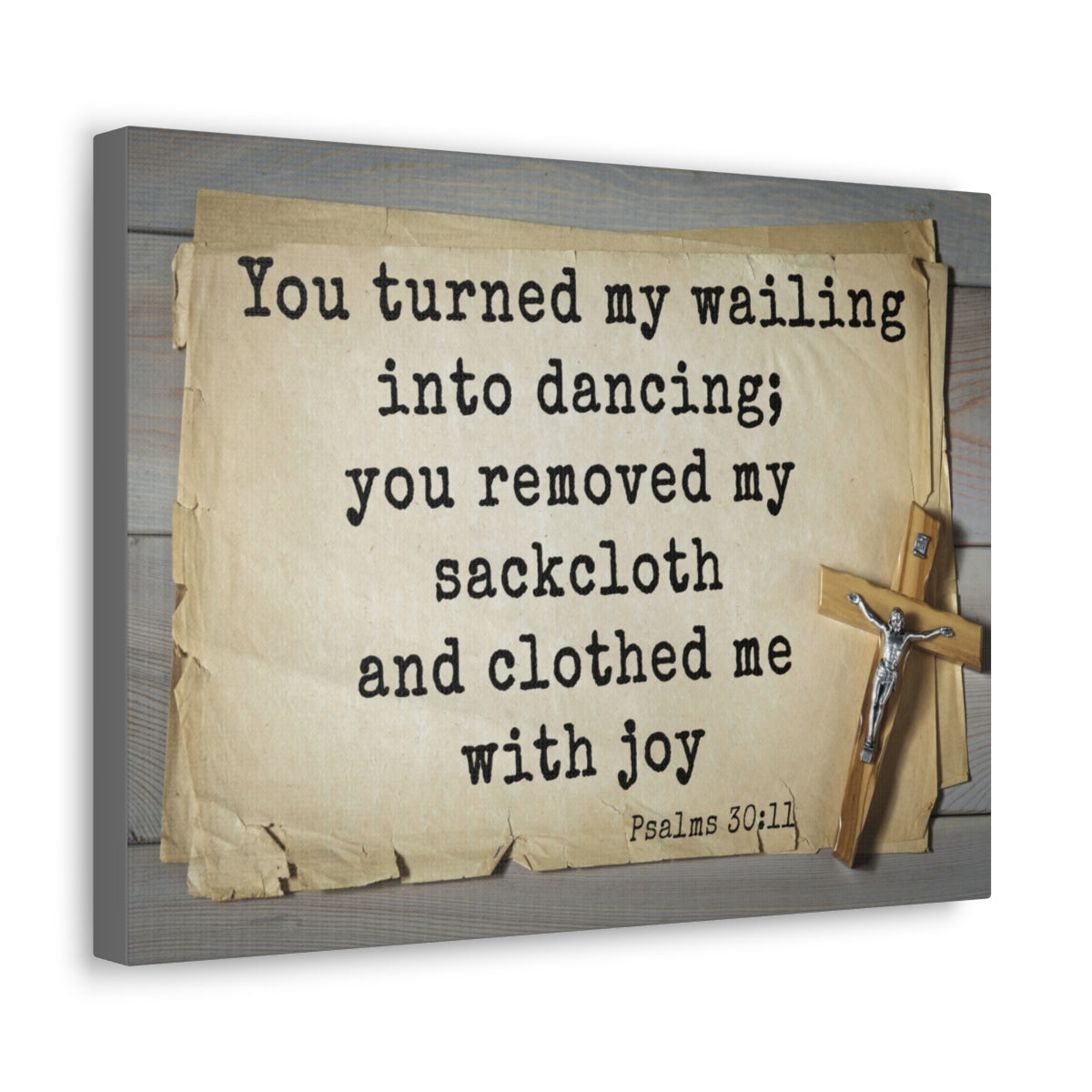 Scripture Walls Clothed Me With Joy Psalms 30:11 Bible Verse Canvas Christian Wall Art Ready to Hang Unframed-Express Your Love Gifts