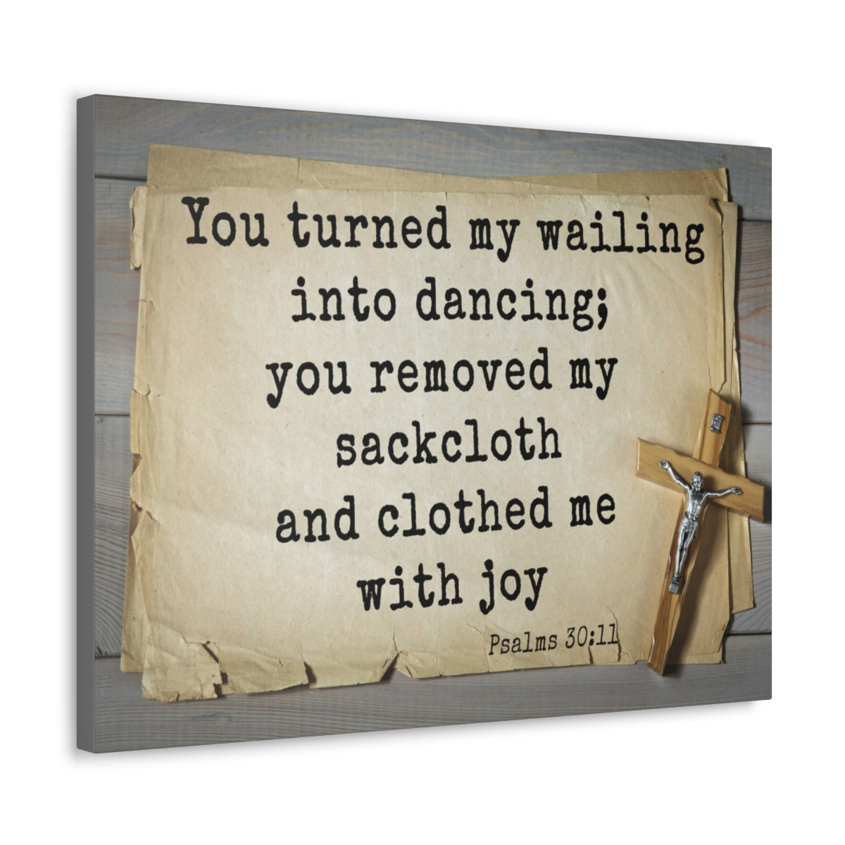 Scripture Walls Clothed Me With Joy Psalms 30:11 Bible Verse Canvas Christian Wall Art Ready to Hang Unframed-Express Your Love Gifts