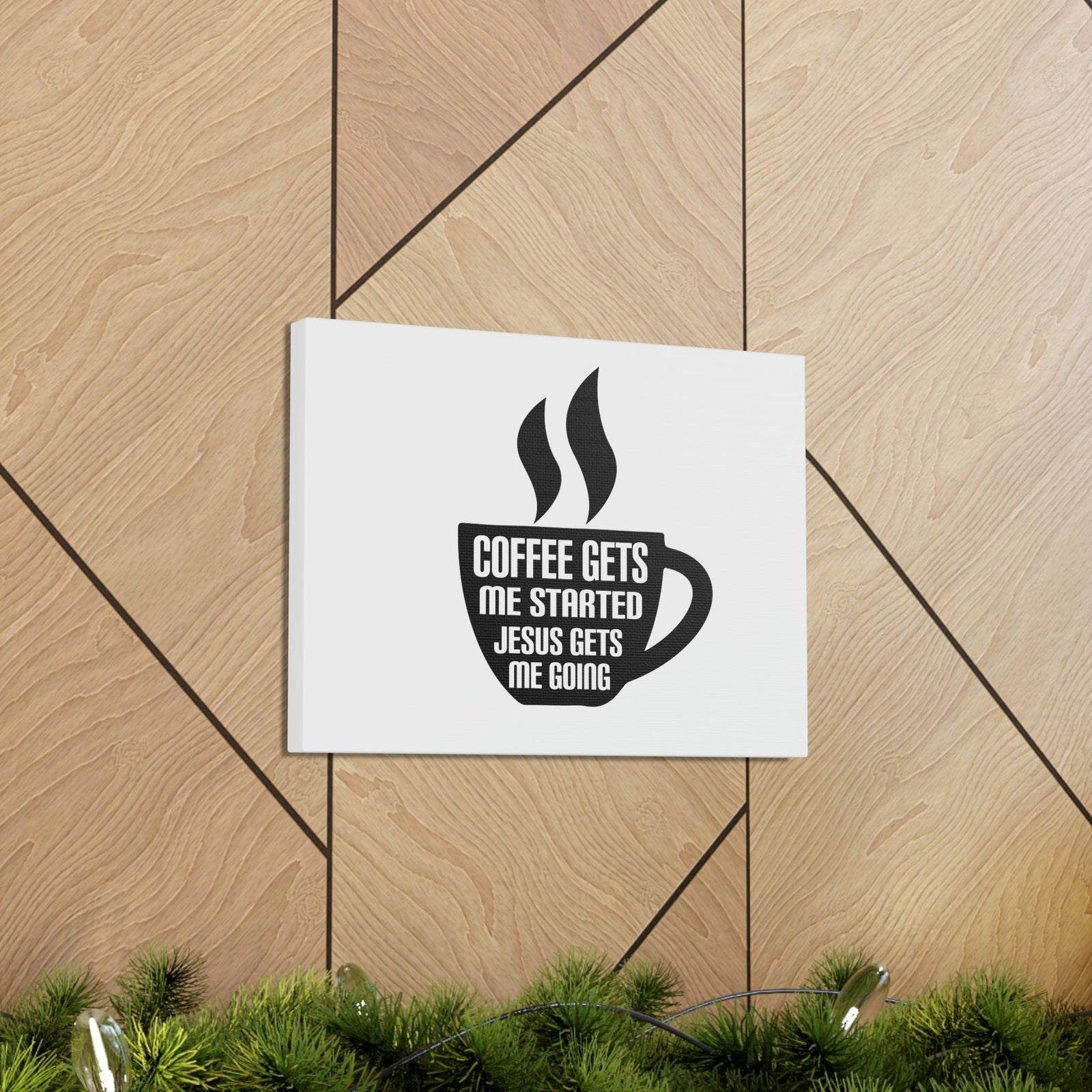 Scripture Walls Coffee Cup Gets Me Started Hebrews 12:2 Christian Wall Art Bible Verse Print Ready to Hang Unframed-Express Your Love Gifts