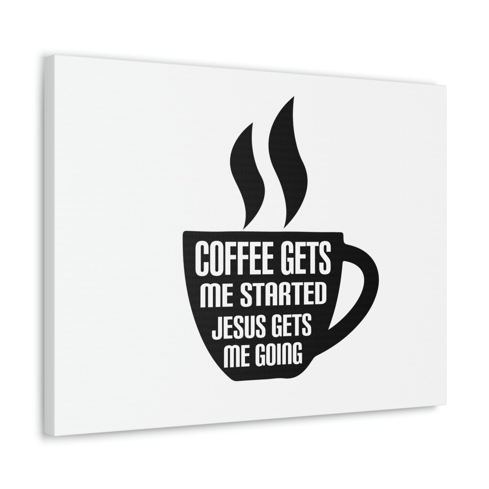 Scripture Walls Coffee Cup Gets Me Started Hebrews 12:2 Christian Wall Art Bible Verse Print Ready to Hang Unframed-Express Your Love Gifts