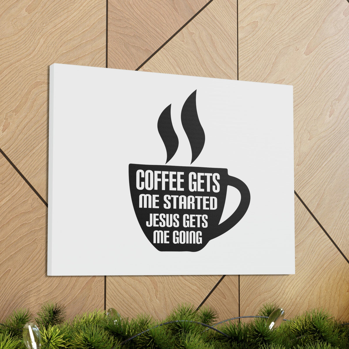 Scripture Walls Coffee Cup Gets Me Started Hebrews 12:2 Christian Wall Art Bible Verse Print Ready to Hang Unframed-Express Your Love Gifts