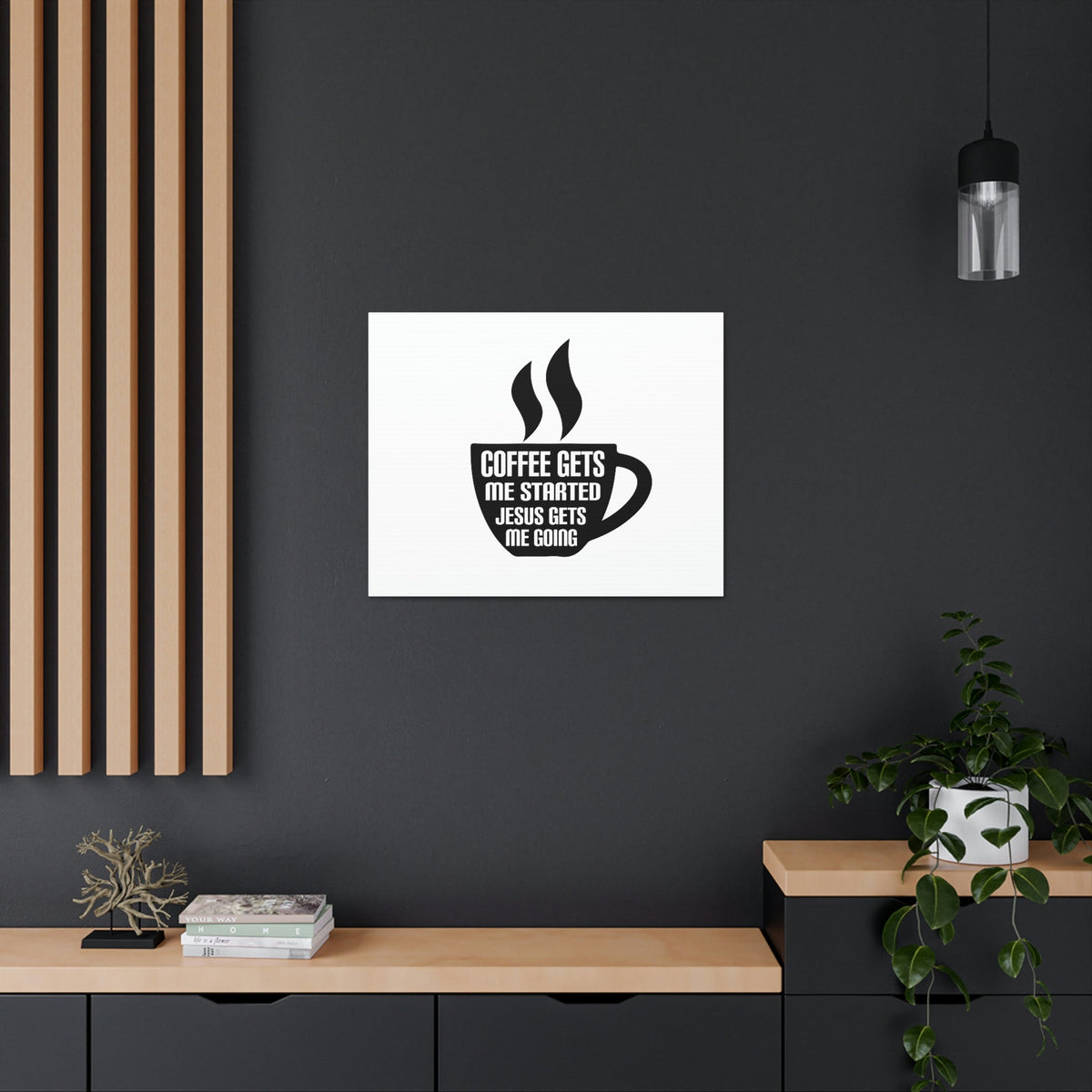 Scripture Walls Coffee Cup Gets Me Started Hebrews 12:2 Christian Wall Art Bible Verse Print Ready to Hang Unframed-Express Your Love Gifts