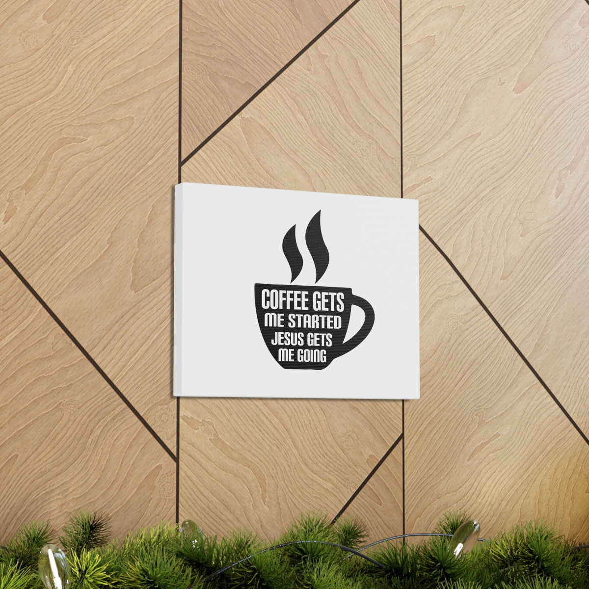 Scripture Walls Coffee Cup Gets Me Started Hebrews 12:2 Christian Wall Art Bible Verse Print Ready to Hang Unframed-Express Your Love Gifts