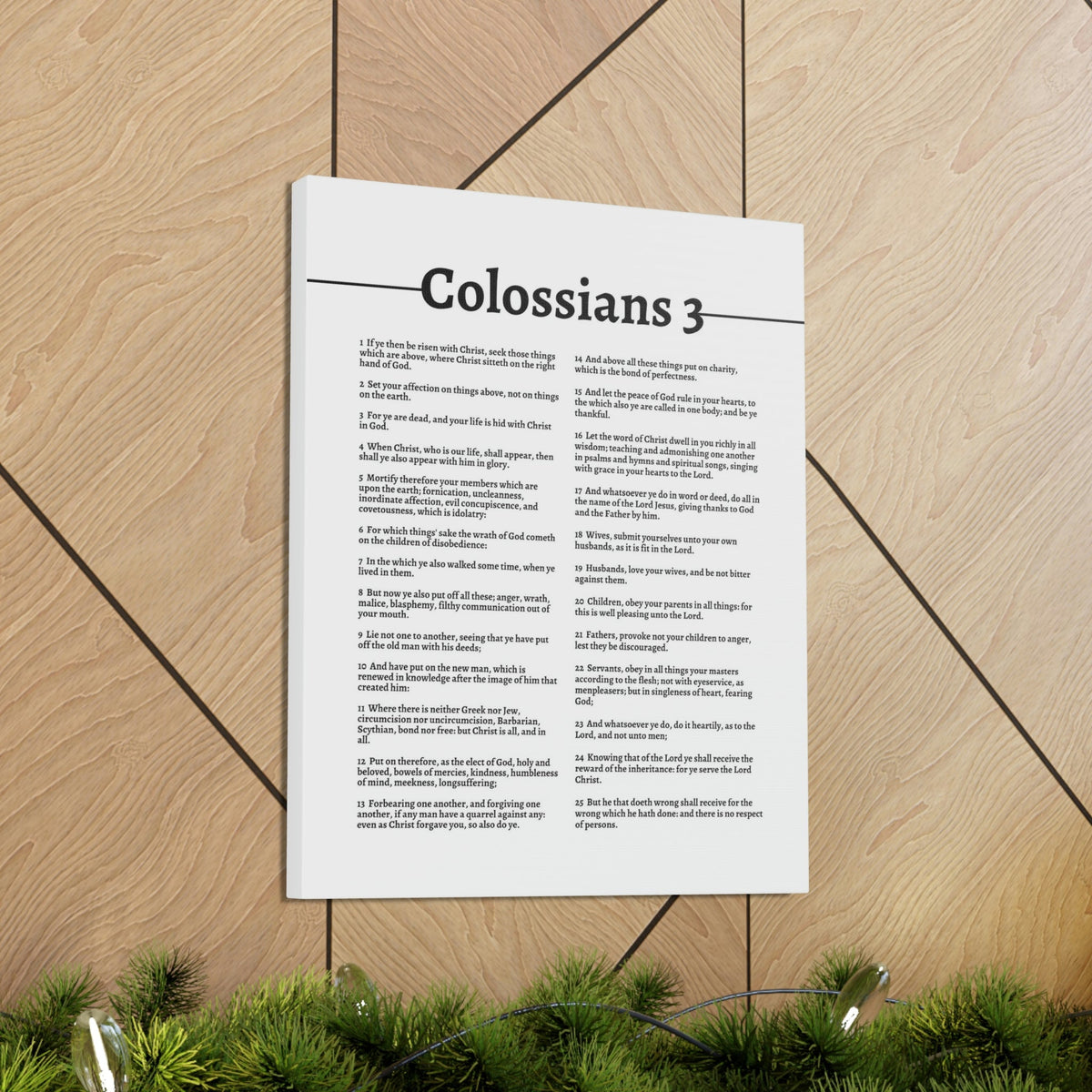 Scripture Walls Colossians 3 Put On the New Self White Bible Verse Canvas Christian Wall Art Ready to Hang Unframed-Express Your Love Gifts