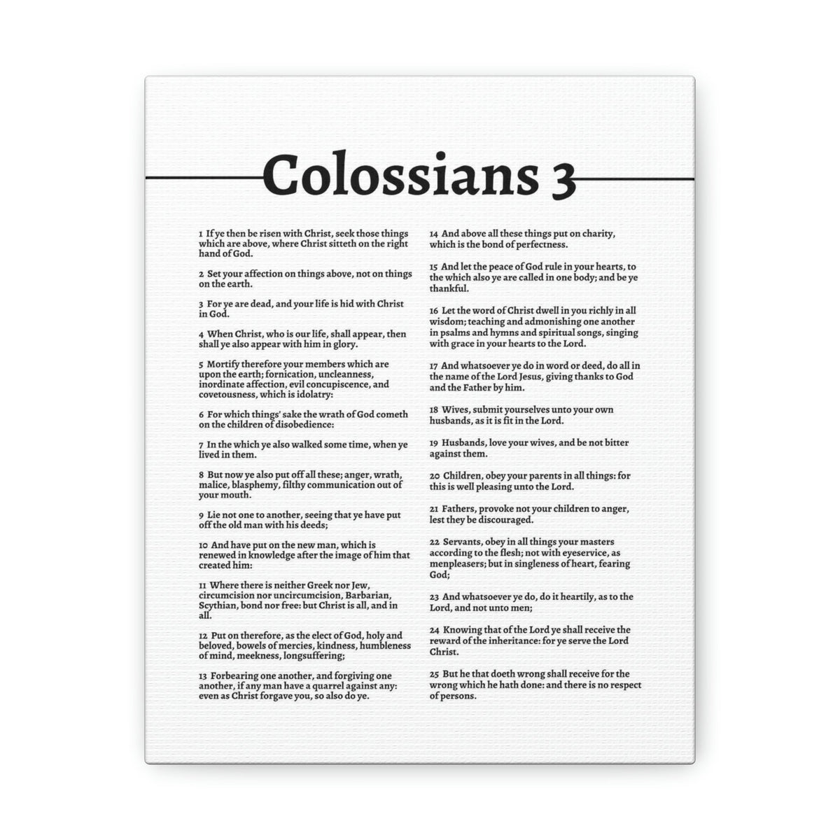 Scripture Walls Colossians 3 Put On the New Self White Bible Verse Canvas Christian Wall Art Ready to Hang Unframed-Express Your Love Gifts