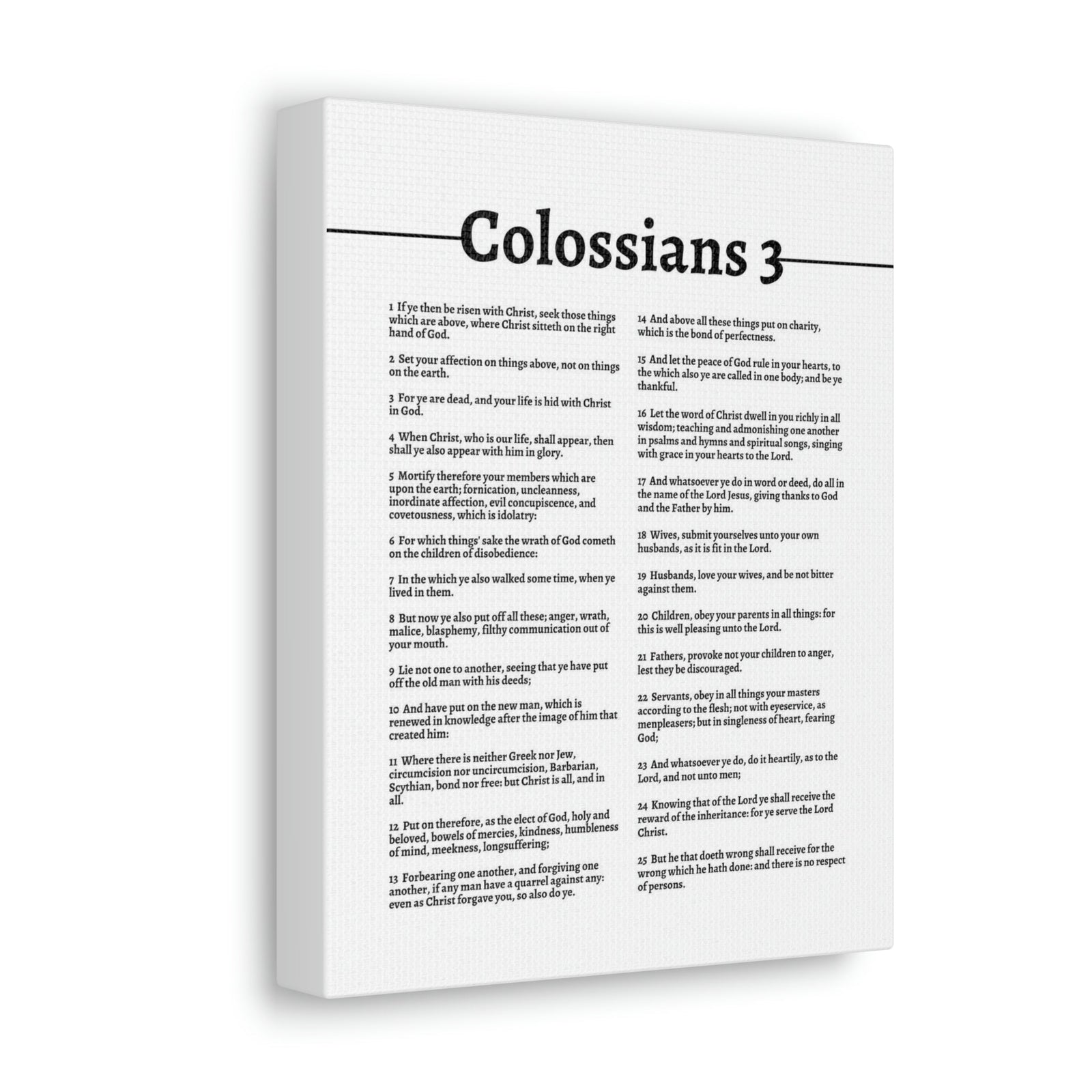 Scripture Walls Colossians 3 Put On the New Self White Bible Verse Canvas Christian Wall Art Ready to Hang Unframed-Express Your Love Gifts