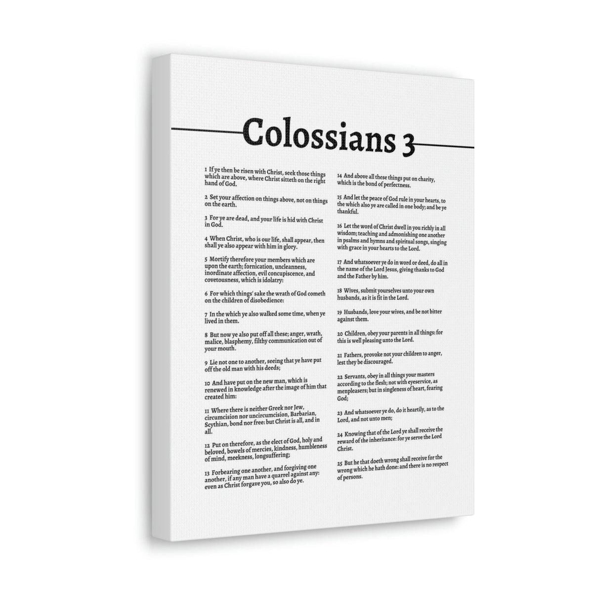 Scripture Walls Colossians 3 Put On the New Self White Bible Verse Canvas Christian Wall Art Ready to Hang Unframed-Express Your Love Gifts