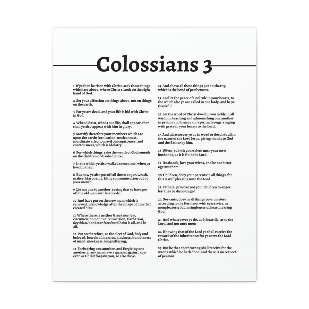 Scripture Walls Colossians 3 Put On the New Self White Bible Verse Canvas Christian Wall Art Ready to Hang Unframed-Express Your Love Gifts