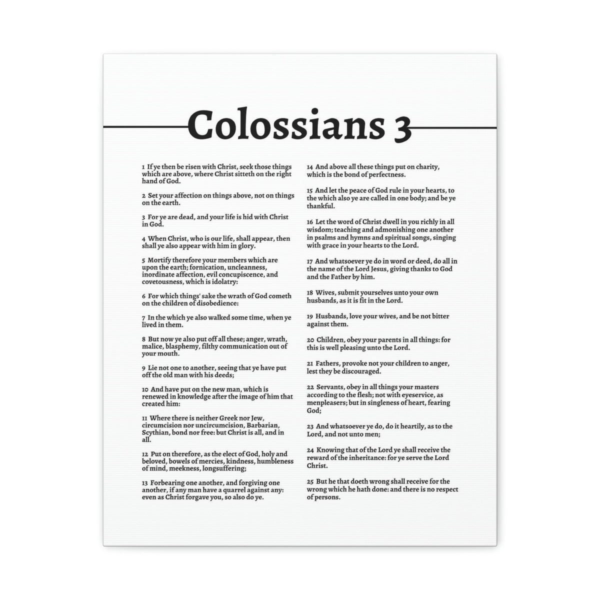Scripture Walls Colossians 3 Put On the New Self White Bible Verse Canvas Christian Wall Art Ready to Hang Unframed-Express Your Love Gifts