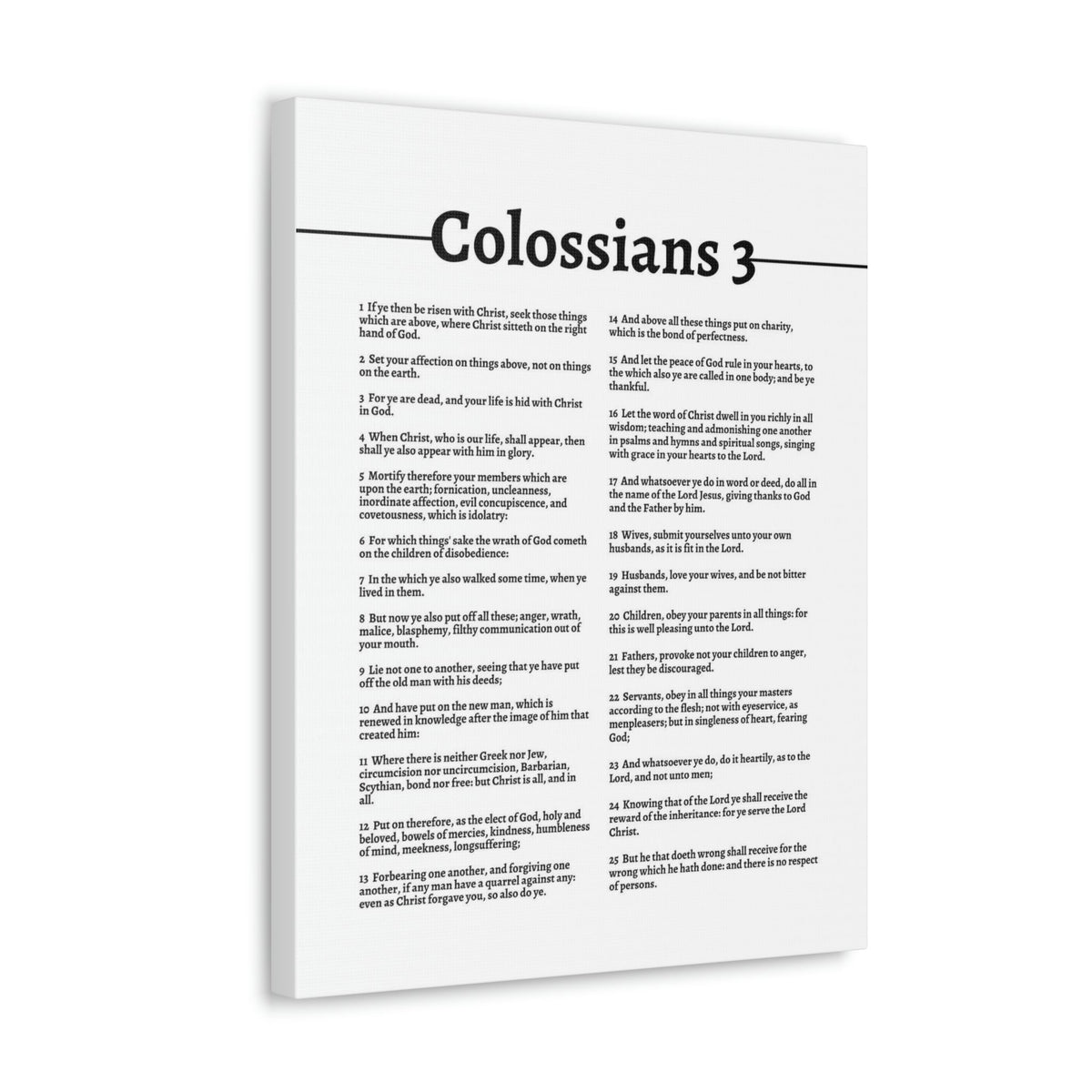 Scripture Walls Colossians 3 Put On the New Self White Bible Verse Canvas Christian Wall Art Ready to Hang Unframed-Express Your Love Gifts