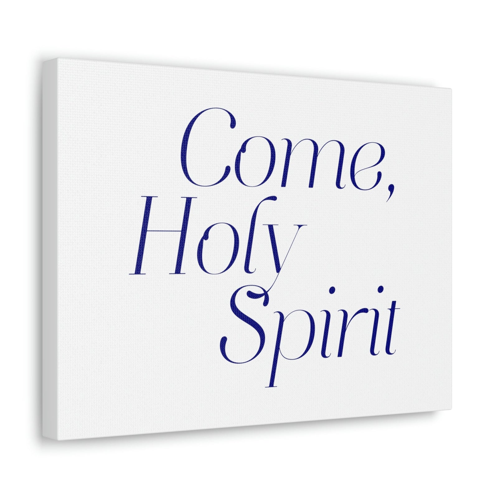 Scripture Walls Come, Holy Spirit John 14:26 Dark Blue Bible Verse Canvas Christian Wall Art Ready to Hang Unframed-Express Your Love Gifts