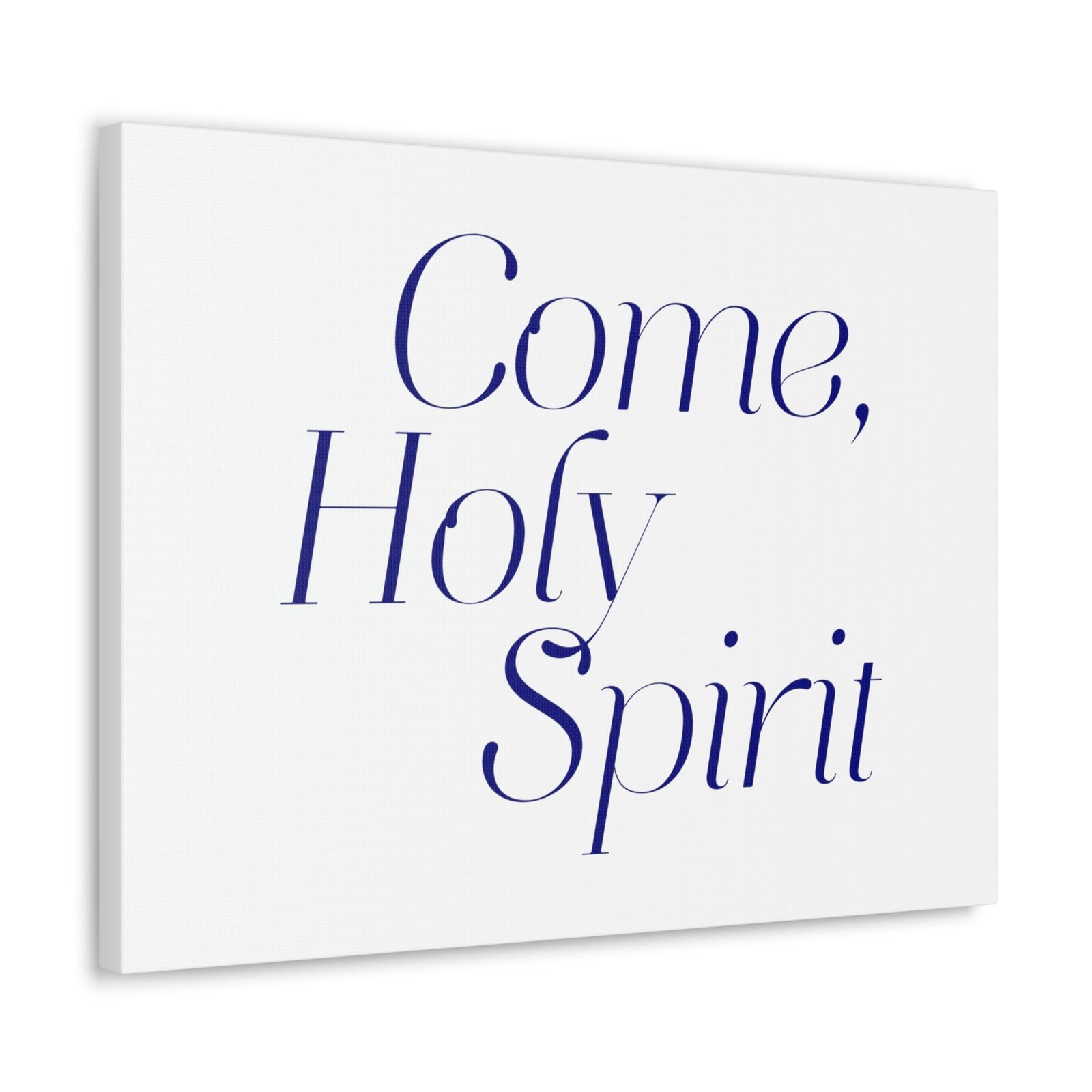 Scripture Walls Come, Holy Spirit John 14:26 Dark Blue Bible Verse Canvas Christian Wall Art Ready to Hang Unframed-Express Your Love Gifts