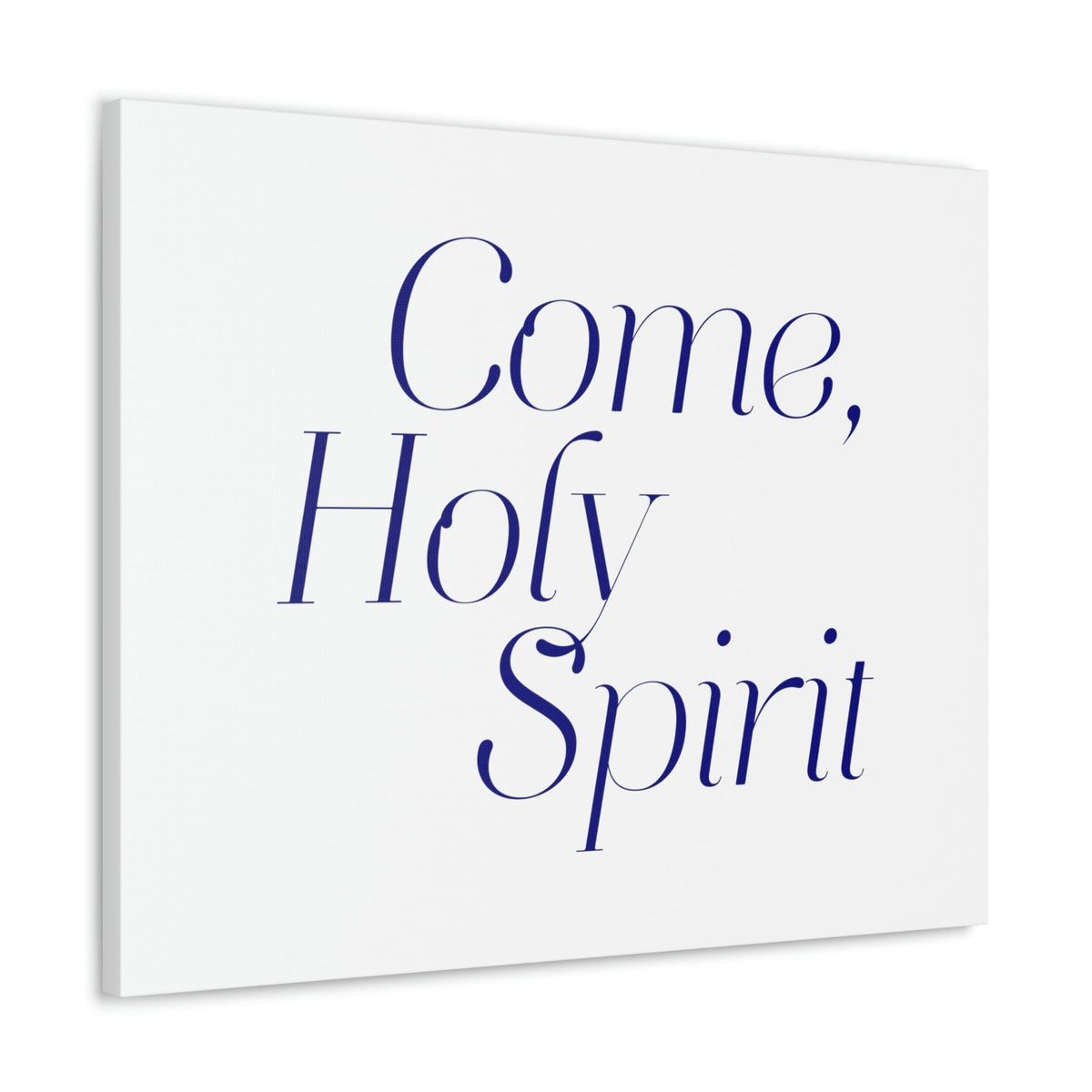 Scripture Walls Come, Holy Spirit John 14:26 Dark Blue Bible Verse Canvas Christian Wall Art Ready to Hang Unframed-Express Your Love Gifts