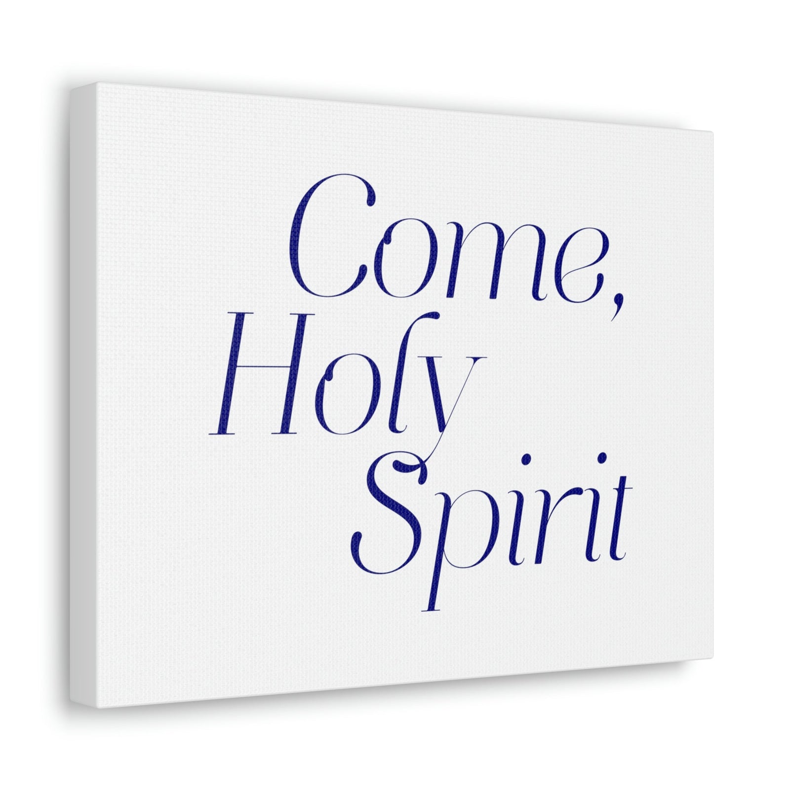 Scripture Walls Come, Holy Spirit John 14:26 Dark Blue Bible Verse Canvas Christian Wall Art Ready to Hang Unframed-Express Your Love Gifts