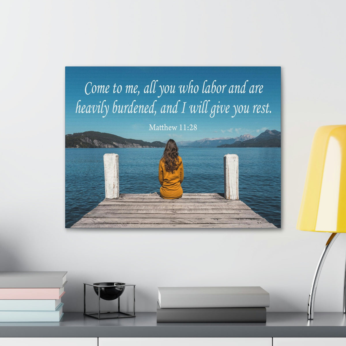 Scripture Walls Come To Me Matthew 11:28 Bible Verse Canvas Christian Wall Art Ready to Hang Unframed-Express Your Love Gifts
