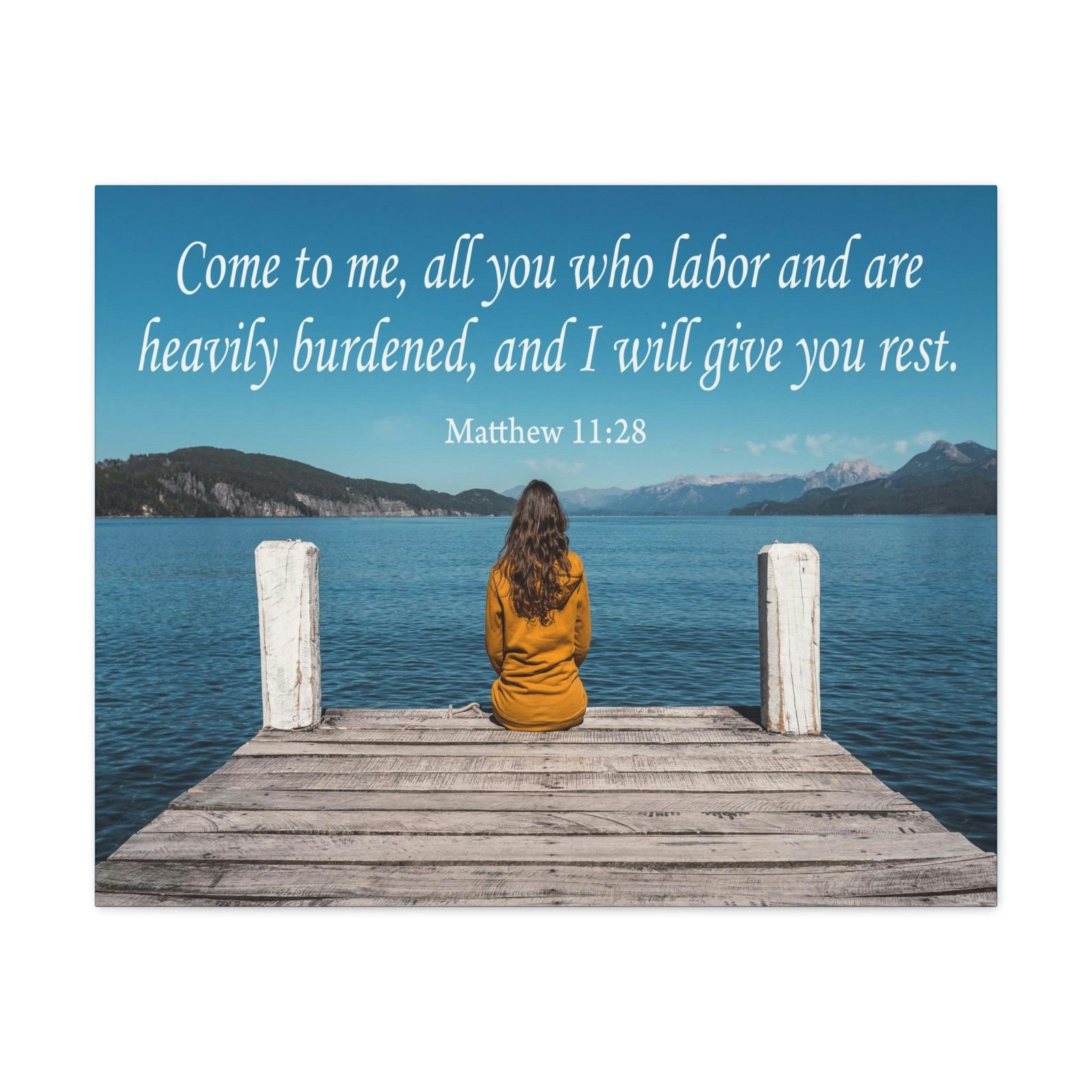 Scripture Walls Come To Me Matthew 11:28 Bible Verse Canvas Christian Wall Art Ready to Hang Unframed-Express Your Love Gifts