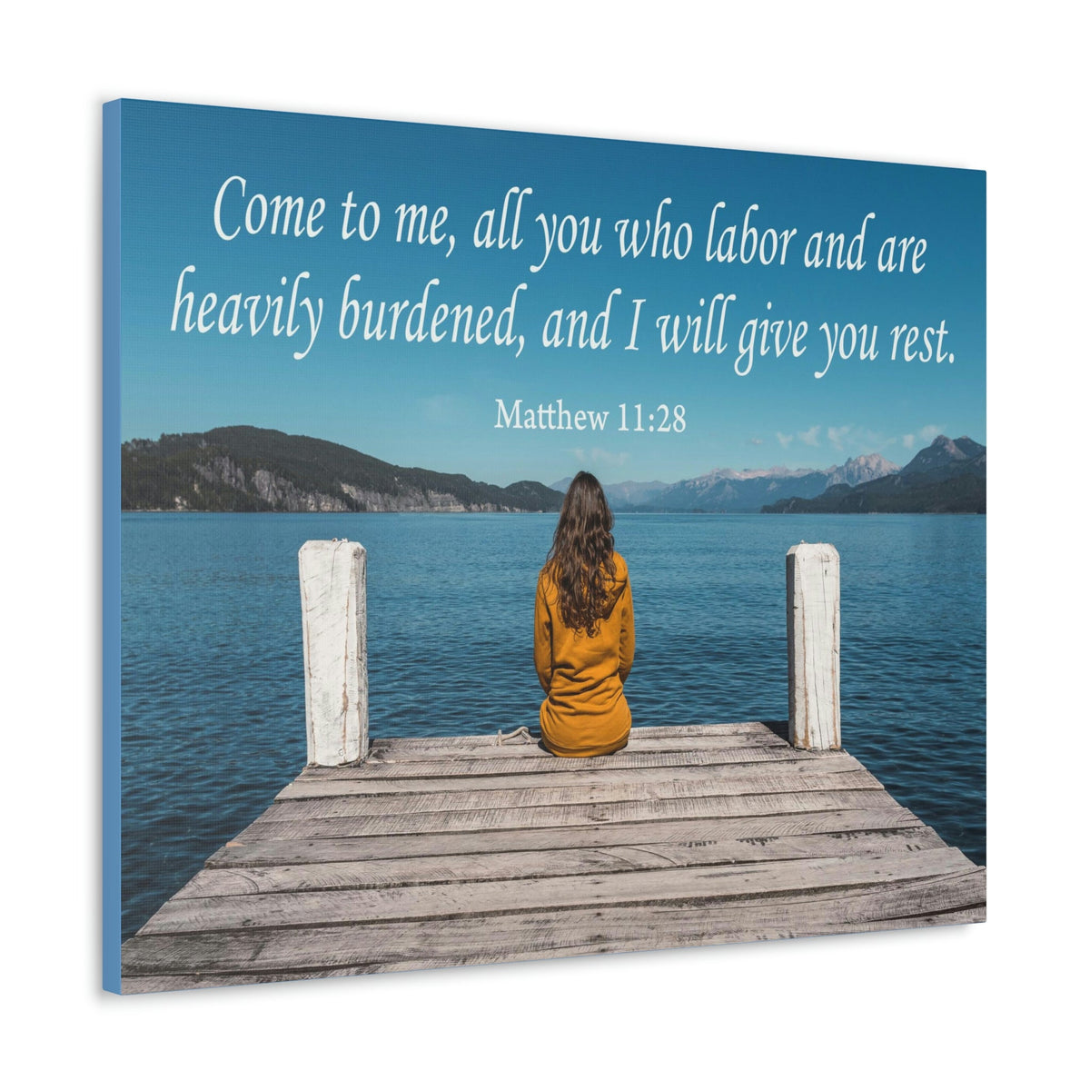 Scripture Walls Come To Me Matthew 11:28 Bible Verse Canvas Christian Wall Art Ready to Hang Unframed-Express Your Love Gifts