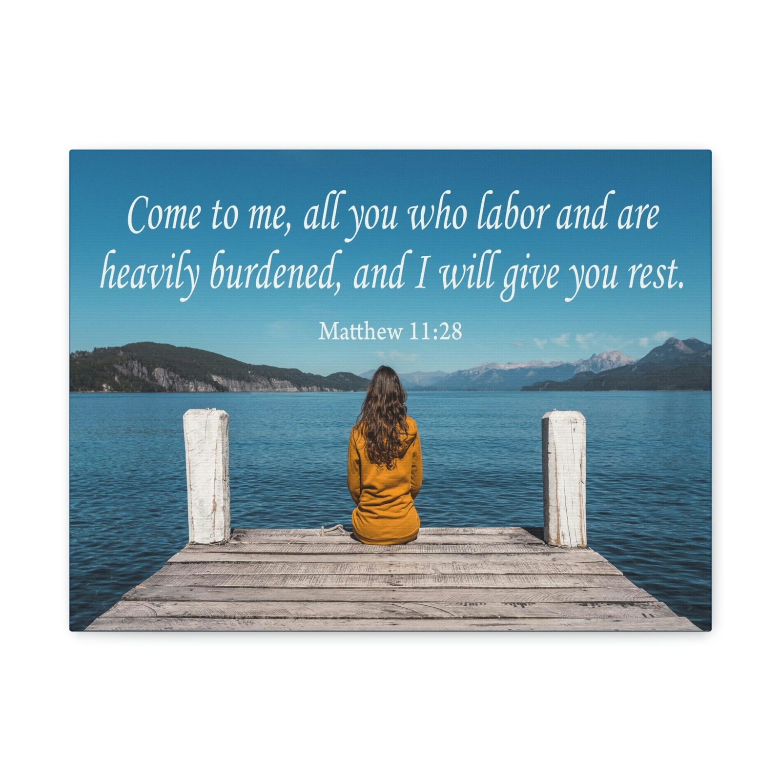 Scripture Walls Come To Me Matthew 11:28 Bible Verse Canvas Christian Wall Art Ready to Hang Unframed-Express Your Love Gifts