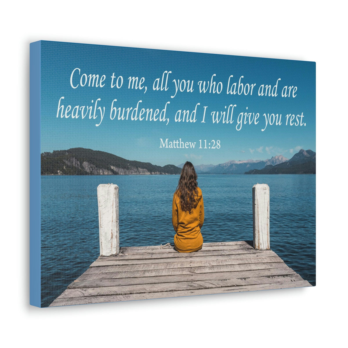Scripture Walls Come To Me Matthew 11:28 Bible Verse Canvas Christian Wall Art Ready to Hang Unframed-Express Your Love Gifts