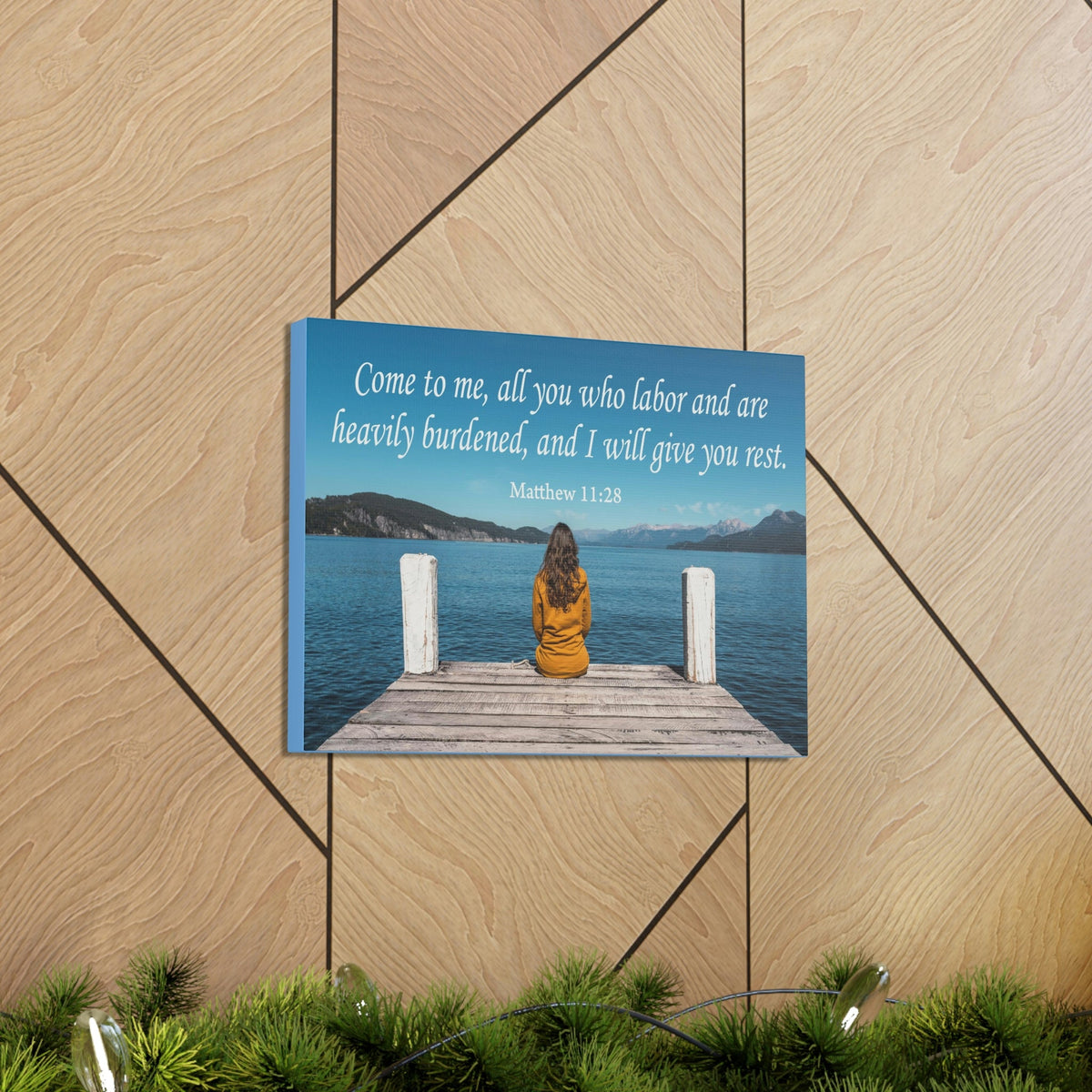 Scripture Walls Come To Me Matthew 11:28 Bible Verse Canvas Christian Wall Art Ready to Hang Unframed-Express Your Love Gifts