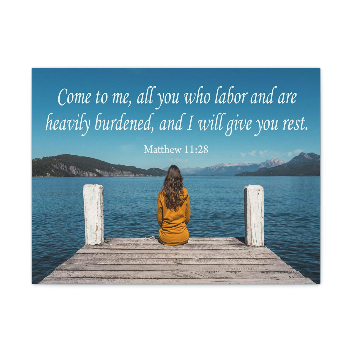 Scripture Walls Come To Me Matthew 11:28 Bible Verse Canvas Christian Wall Art Ready to Hang Unframed-Express Your Love Gifts