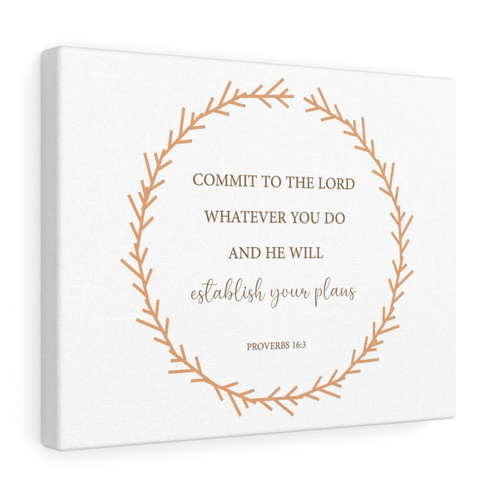Scripture Walls Come To The Lord Proverbs 16:3 Bible Verse Canvas Christian Wall Art Ready to Hang Unframed-Express Your Love Gifts