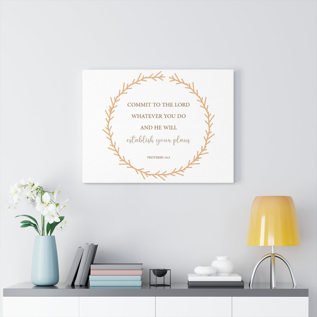 Scripture Walls Come To The Lord Proverbs 16:3 Bible Verse Canvas Christian Wall Art Ready to Hang Unframed-Express Your Love Gifts