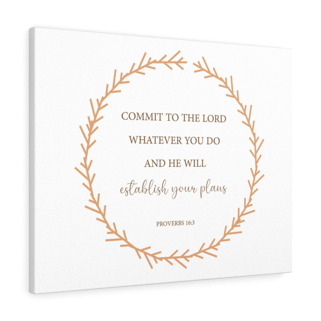 Scripture Walls Come To The Lord Proverbs 16:3 Bible Verse Canvas Christian Wall Art Ready to Hang Unframed-Express Your Love Gifts