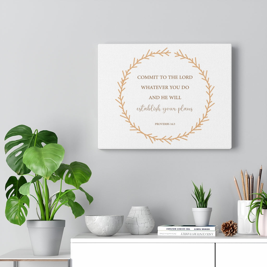 Scripture Walls Come To The Lord Proverbs 16:3 Bible Verse Canvas Christian Wall Art Ready to Hang Unframed-Express Your Love Gifts