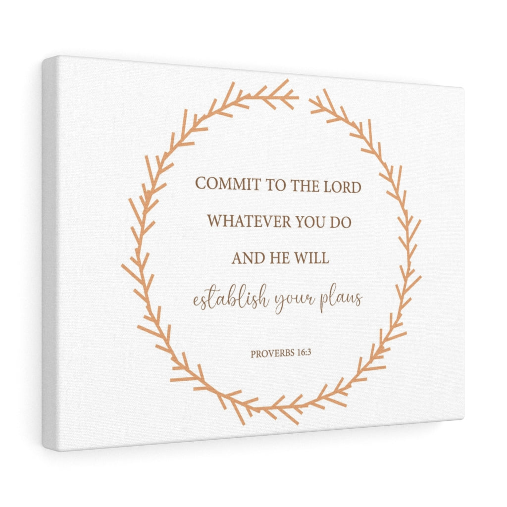 Scripture Walls Come To The Lord Proverbs 16:3 Bible Verse Canvas Christian Wall Art Ready to Hang Unframed-Express Your Love Gifts