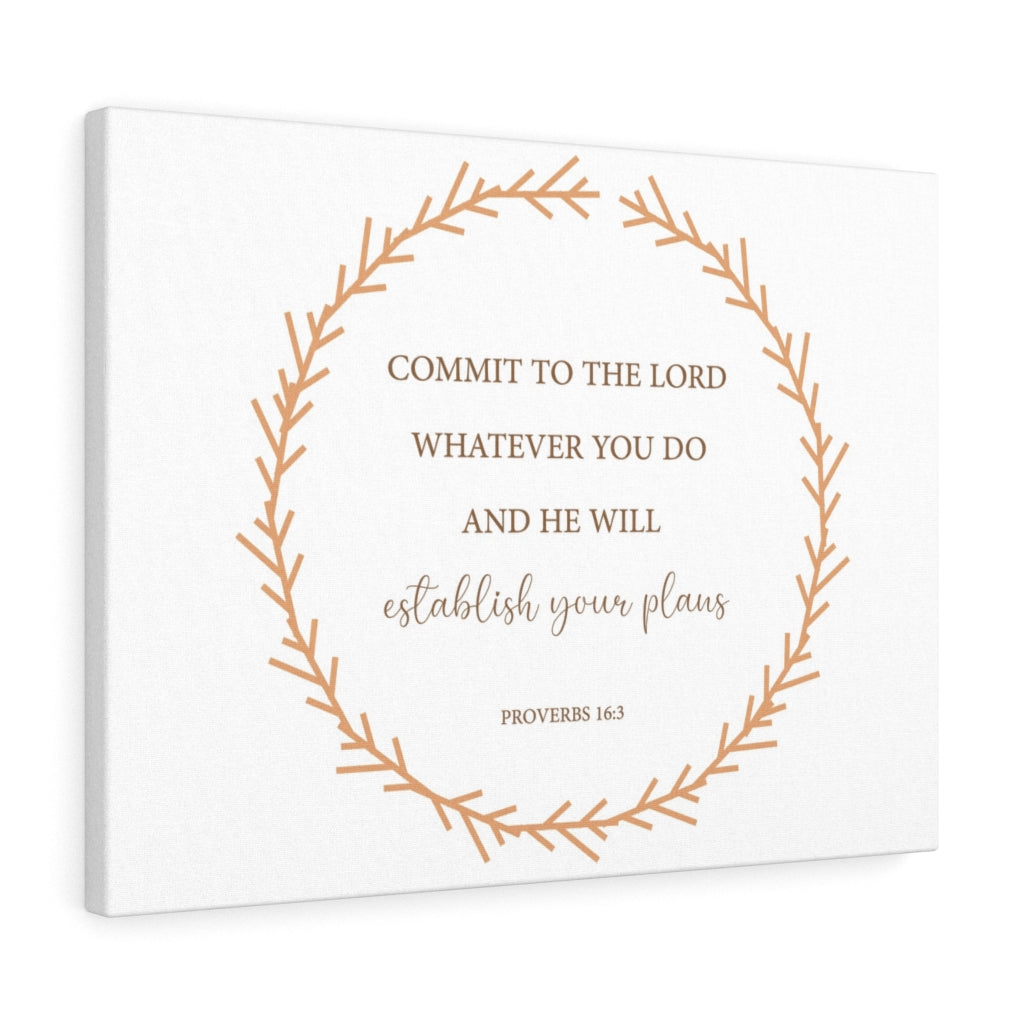 Scripture Walls Come To The Lord Proverbs 16:3 Bible Verse Canvas Christian Wall Art Ready to Hang Unframed-Express Your Love Gifts