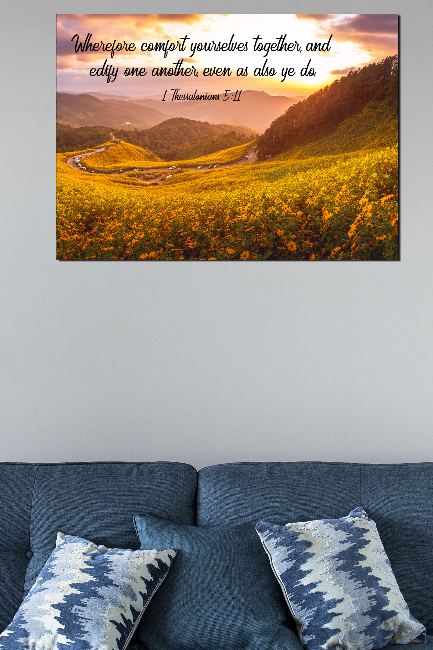 Scripture Walls Comfort Yourselves 1 Thessalonians 5:11 Bible Verse Canvas Christian Wall Art Ready to Hang Unframed-Express Your Love Gifts