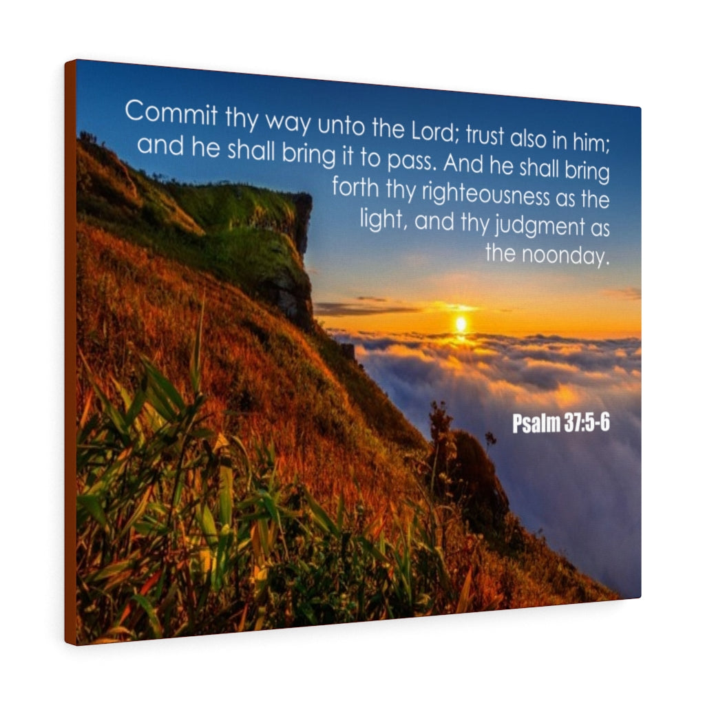Scripture Walls Commit Thy Way Psalm 37:5-6 Bible Verse Canvas Christian Wall Art Ready to Hang Unframed-Express Your Love Gifts