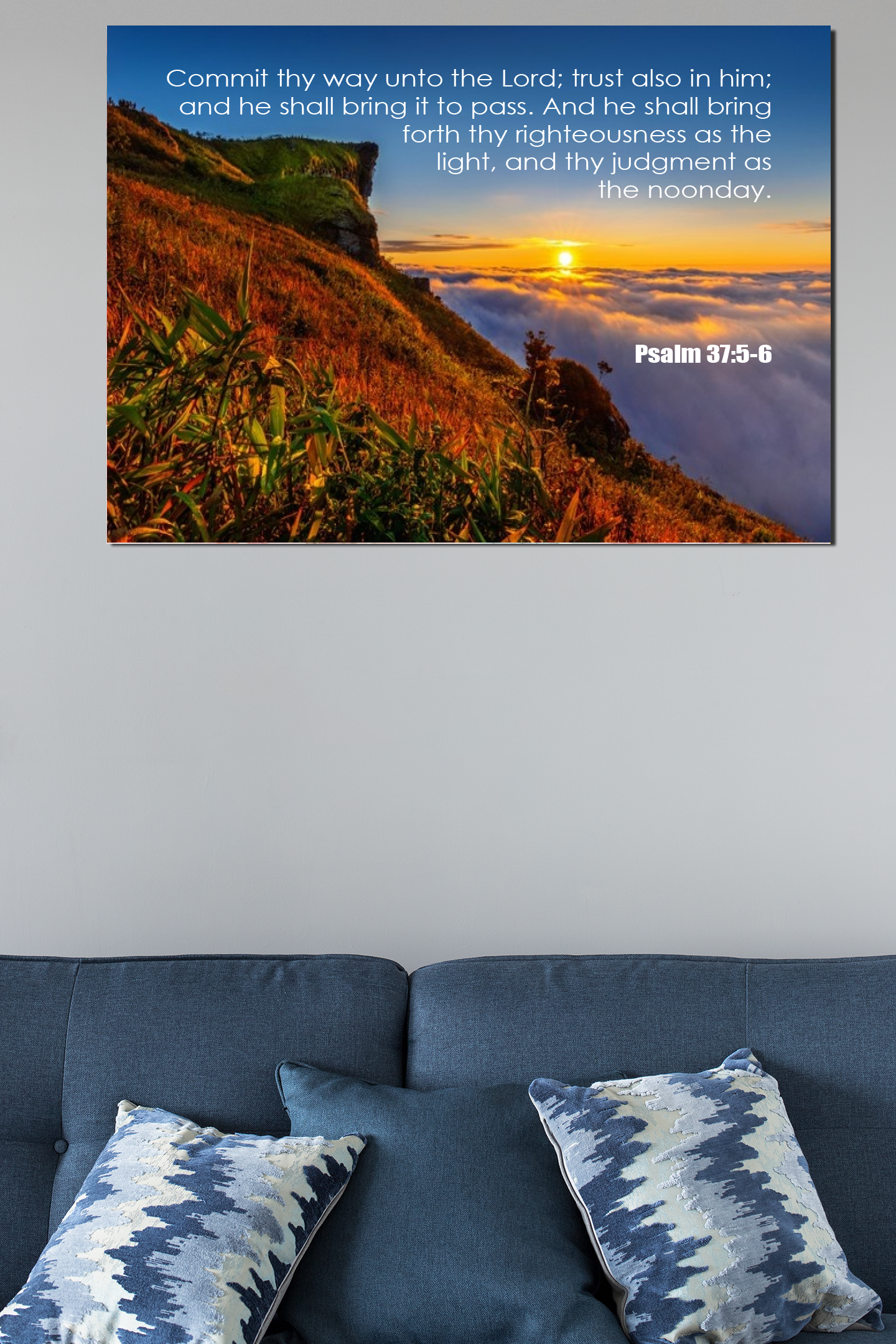 Scripture Walls Commit Thy Way Psalm 37:5-6 Bible Verse Canvas Christian Wall Art Ready to Hang Unframed-Express Your Love Gifts