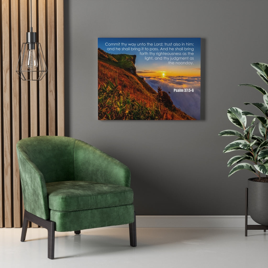 Scripture Walls Commit Thy Way Psalm 37:5-6 Bible Verse Canvas Christian Wall Art Ready to Hang Unframed-Express Your Love Gifts