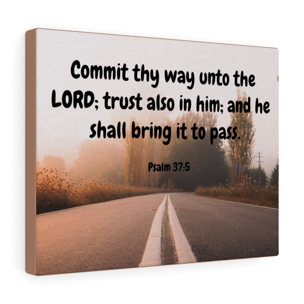 Scripture Walls Commit Thy Way Psalms 37:5 Bible Verse Canvas Christian Wall Art Ready to Hang Unframed-Express Your Love Gifts