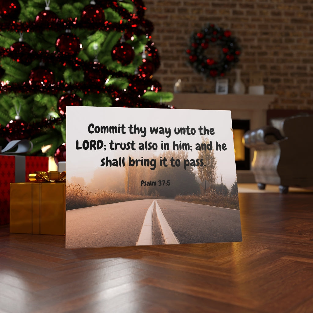 Scripture Walls Commit Thy Way Psalms 37:5 Bible Verse Canvas Christian Wall Art Ready to Hang Unframed-Express Your Love Gifts