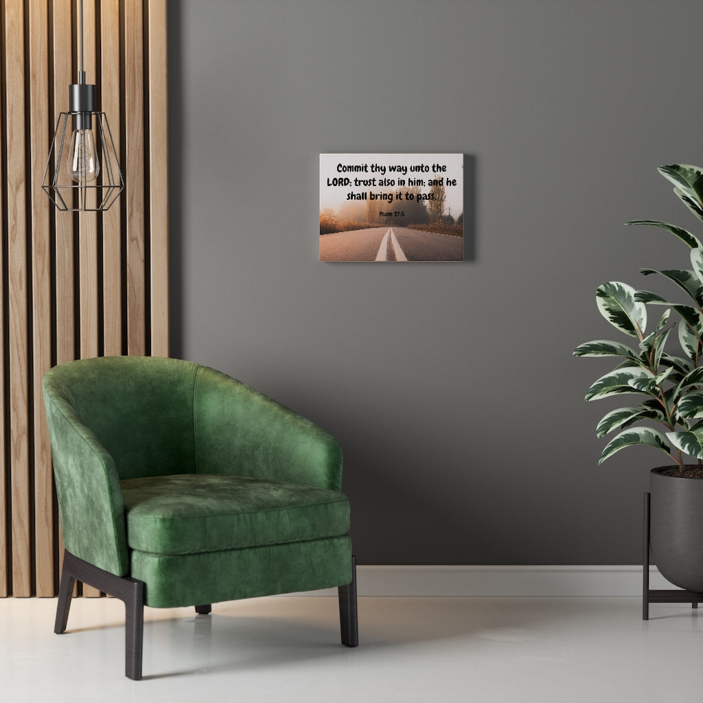 Scripture Walls Commit Thy Way Psalms 37:5 Bible Verse Canvas Christian Wall Art Ready to Hang Unframed-Express Your Love Gifts