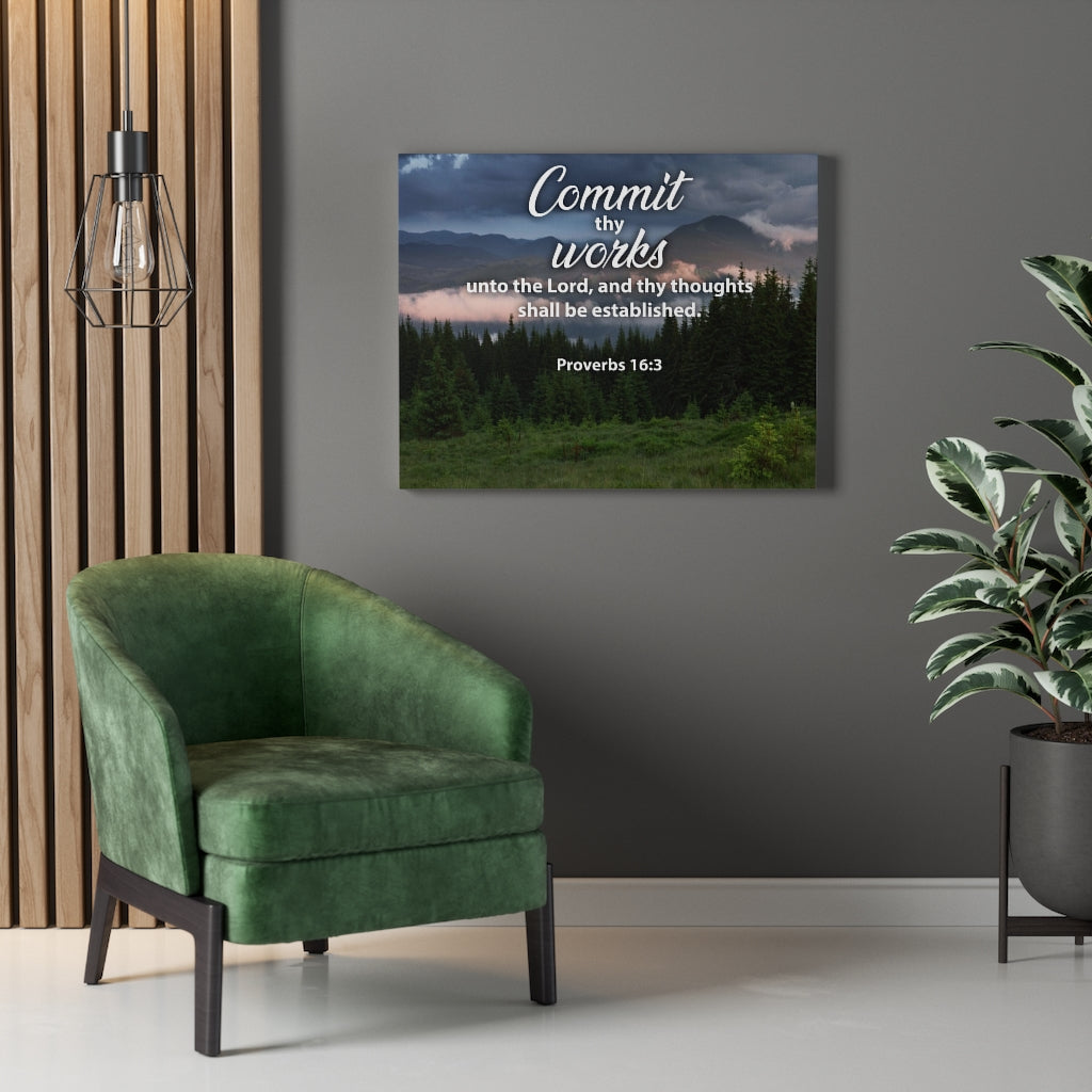 Scripture Walls Commit Thy Works Proverbs 16:3 Christian Home Decor Bible Art Unframed-Express Your Love Gifts