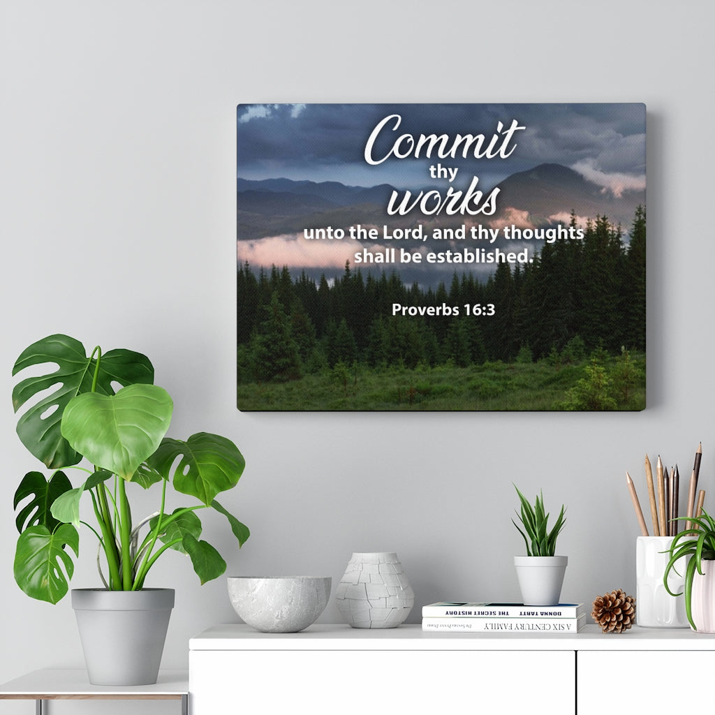 Scripture Walls Commit Thy Works Proverbs 16:3 Christian Home Decor Bible Art Unframed-Express Your Love Gifts