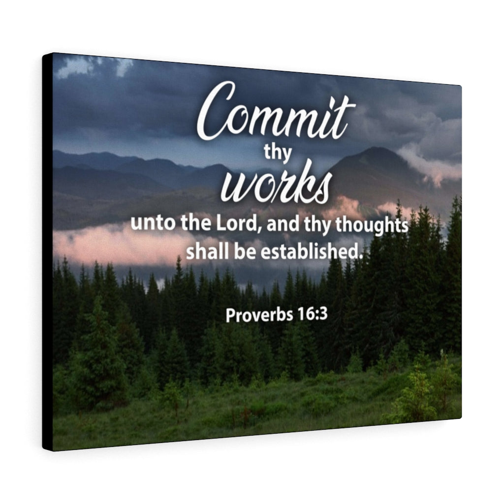 Scripture Walls Commit Thy Works Proverbs 16:3 Christian Home Decor Bible Art Unframed-Express Your Love Gifts