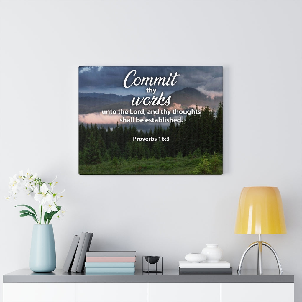 Scripture Walls Commit Thy Works Proverbs 16:3 Christian Home Decor Bible Art Unframed-Express Your Love Gifts