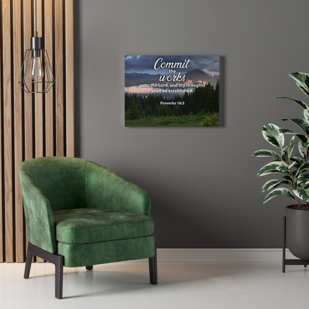 Scripture Walls Commit Thy Works Proverbs 16:3 Christian Home Decor Bible Art Unframed-Express Your Love Gifts