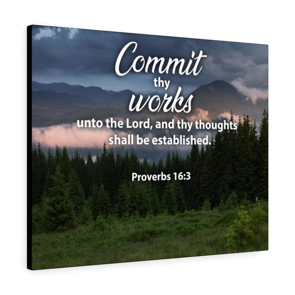 Scripture Walls Commit Thy Works Proverbs 16:3 Christian Home Decor Bible Art Unframed-Express Your Love Gifts