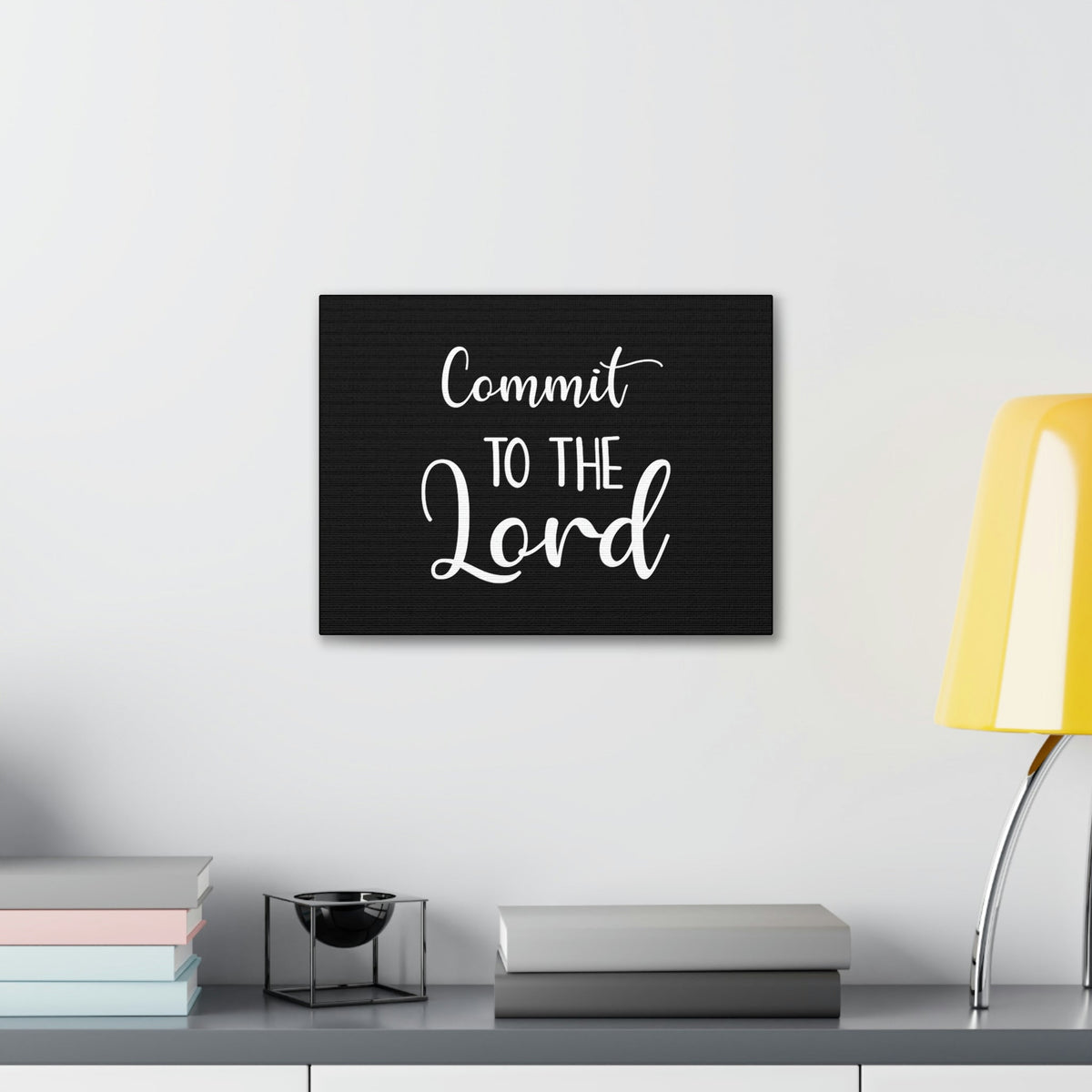 Scripture Walls Commit To The Lord Proverbs 16:3 Black Christian Wall Art Bible Verse Print Ready to Hang Unframed-Express Your Love Gifts