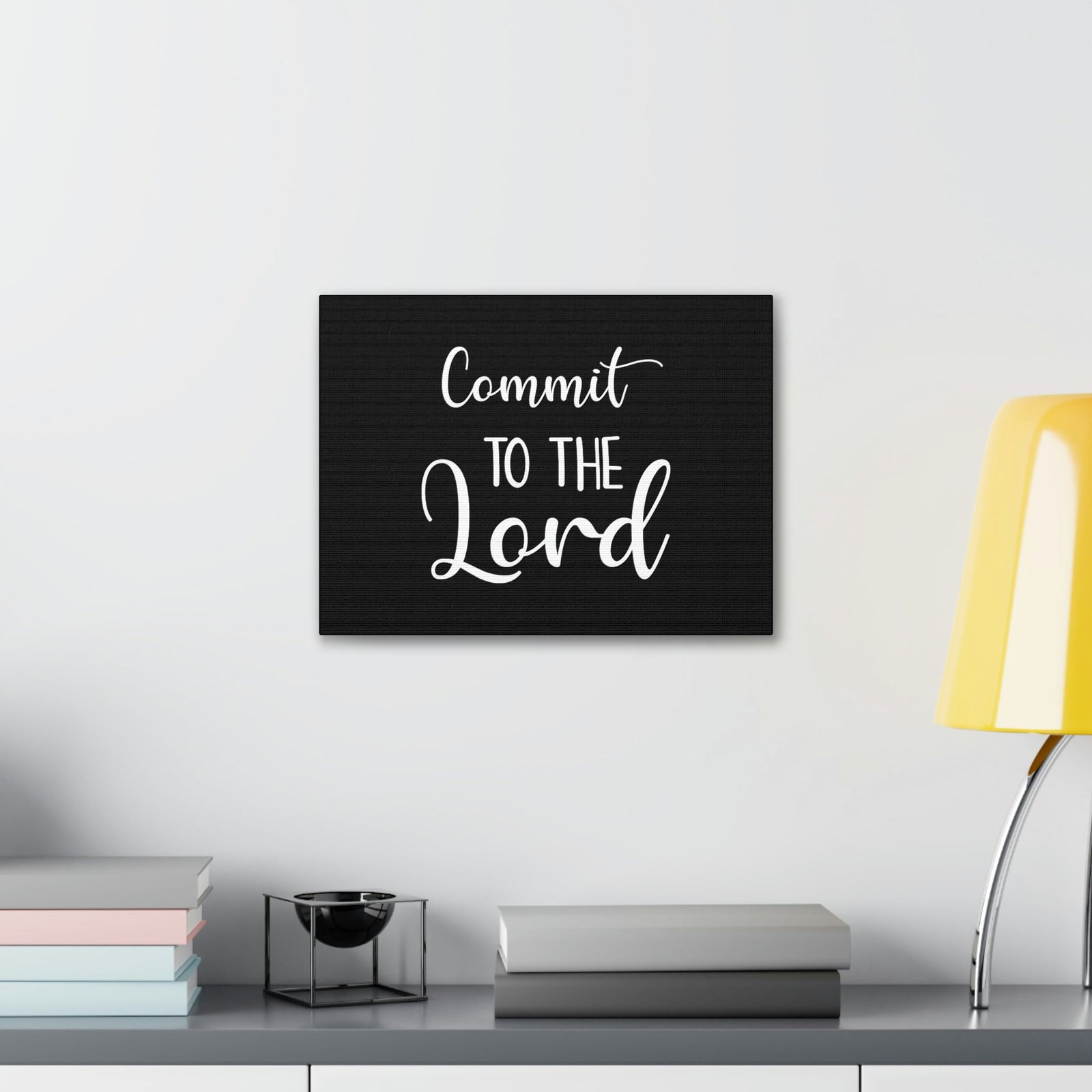 Scripture Walls Commit To The Lord Proverbs 16:3 Black Christian Wall Art Bible Verse Print Ready to Hang Unframed-Express Your Love Gifts