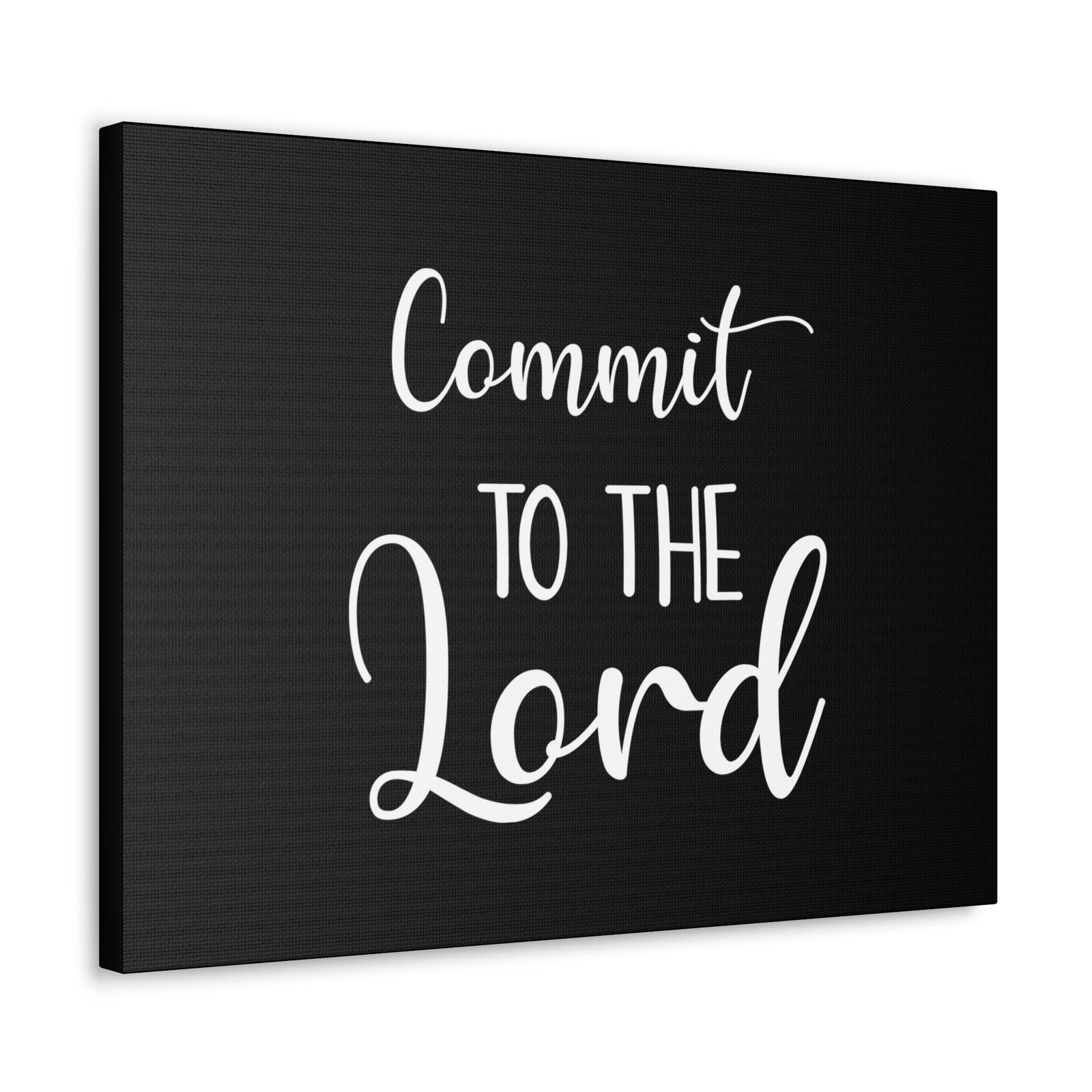 Scripture Walls Commit To The Lord Proverbs 16:3 Black Christian Wall Art Bible Verse Print Ready to Hang Unframed-Express Your Love Gifts